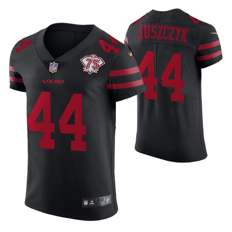 49ers kyle juszczyk 75th anniversary black men's jersey vapor elite stitched