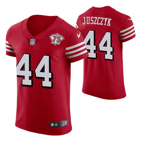 49ers kyle juszczyk 75th anniversary scarlet men's jersey vapor elite stitched