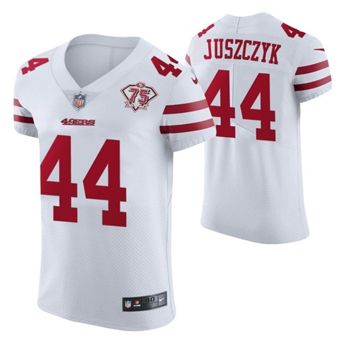 49ers kyle juszczyk 75th anniversary white men's jersey vapor elite stitched