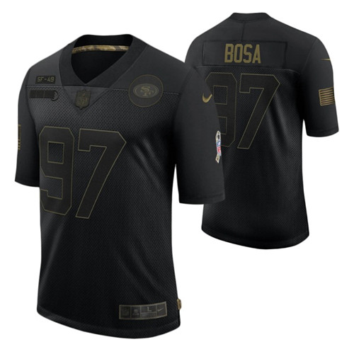 49ers nick bosa 2020 salute to service jersey black men stitched