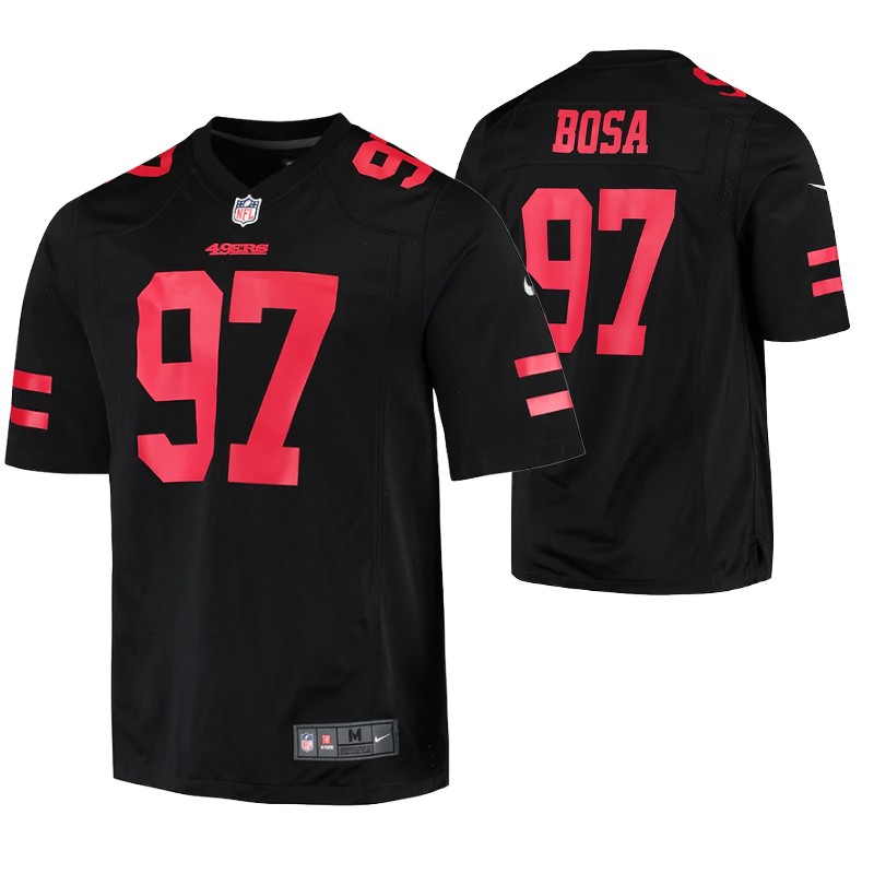 49ers nick bosa finished game jersey black men's stitched