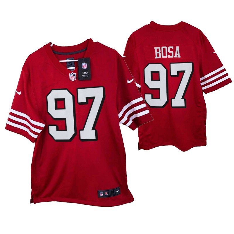 49ers nick bosa game throwback jersey scarlet throwback stitched