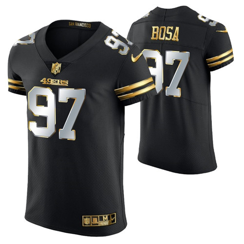49ers nick bosa golden edition jersey black men's stitched