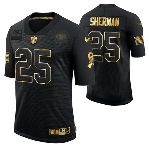 49ers richard sherman golden limited jersey black men stitched