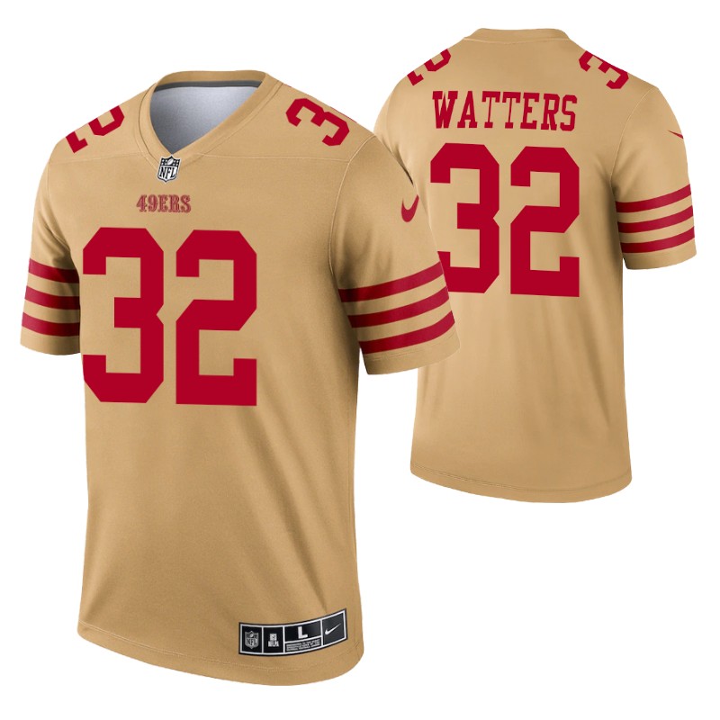 49ers ricky watters inverted legend jersey gold stitched