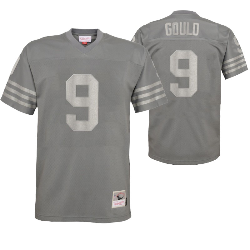 49ers robbie gould metal replica jersey charcoal stitched