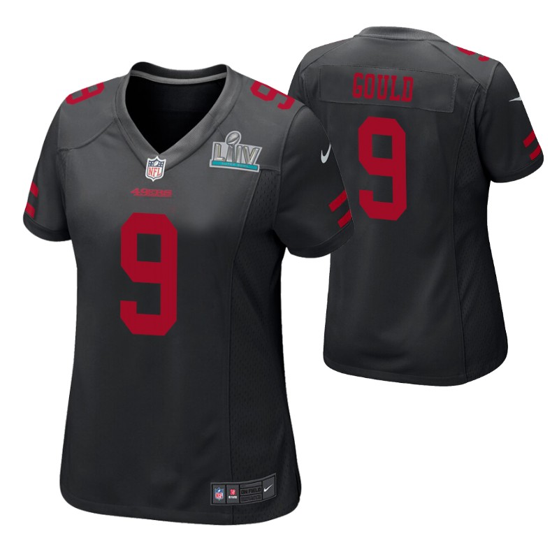 49ers robbie gould super bowl liv jersey game women's black stitched