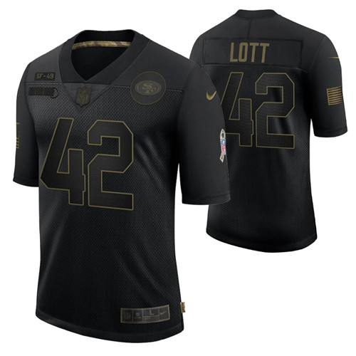 49ers ronnie lott 2020 salute to service jersey black men stitched