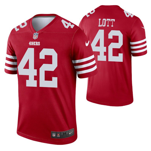 49ers ronnie lott jersey scarlet legend men's stitched
