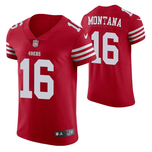 49ers scarlet joe montana vapor elite jersey stitched