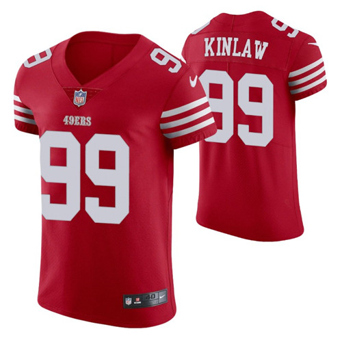 49ers scarlet vapor elite javon kinlaw jersey stitched