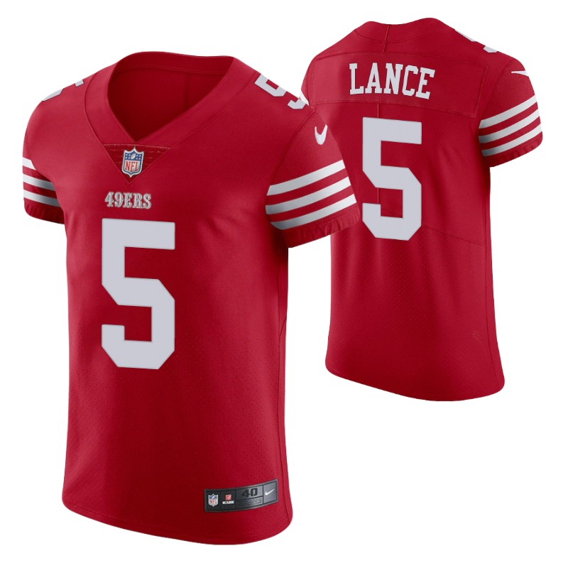 49ers scarlet vapor elite trey lance jersey stitched