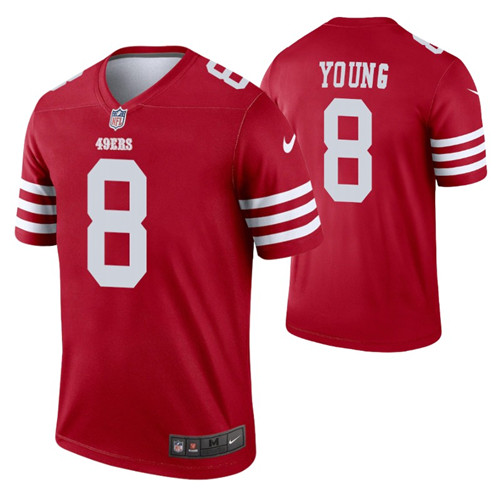 49ers steve young jersey scarlet legend men's stitched