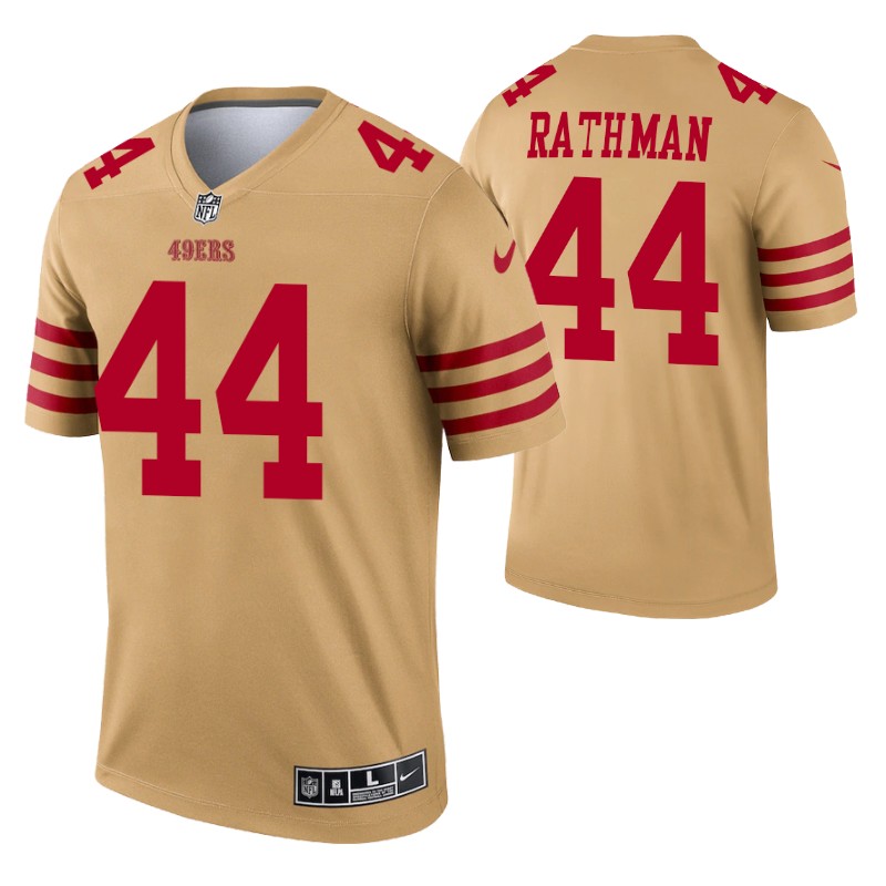 49ers tom rathman inverted legend jersey gold stitched