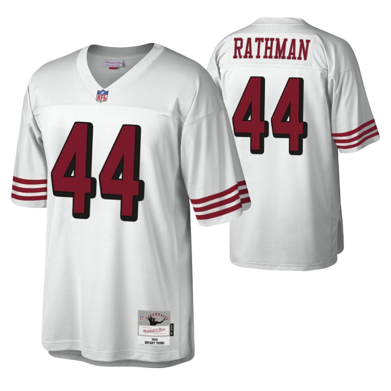 49ers tom rathman legacy replica jersey white throwback stitched