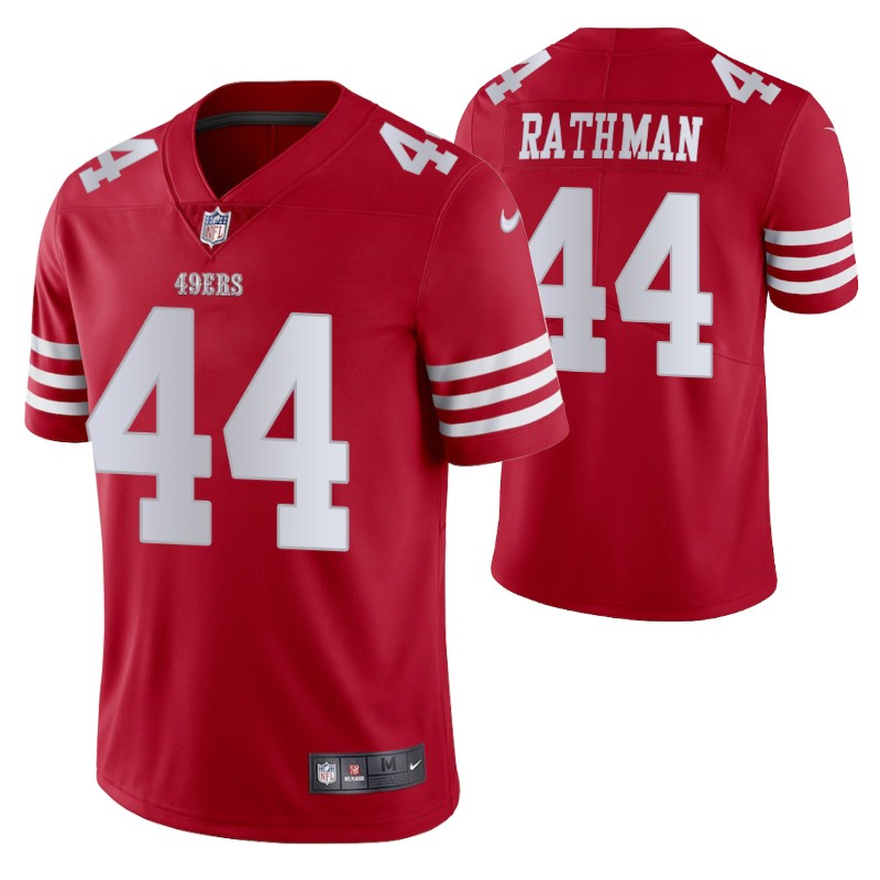 49ers tom rathman vapor limited scarlet jersey men stitched