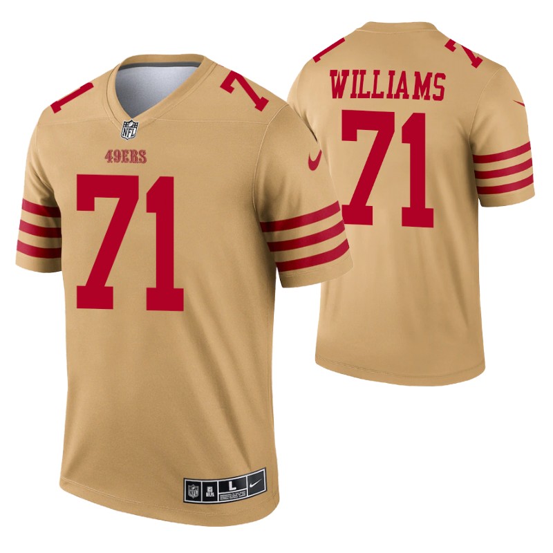 49ers trent williams inverted legend jersey gold stitched