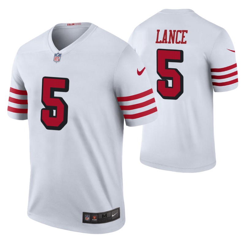 49ers trey lance 2021 nfl draft color rush legend jersey white men stitched