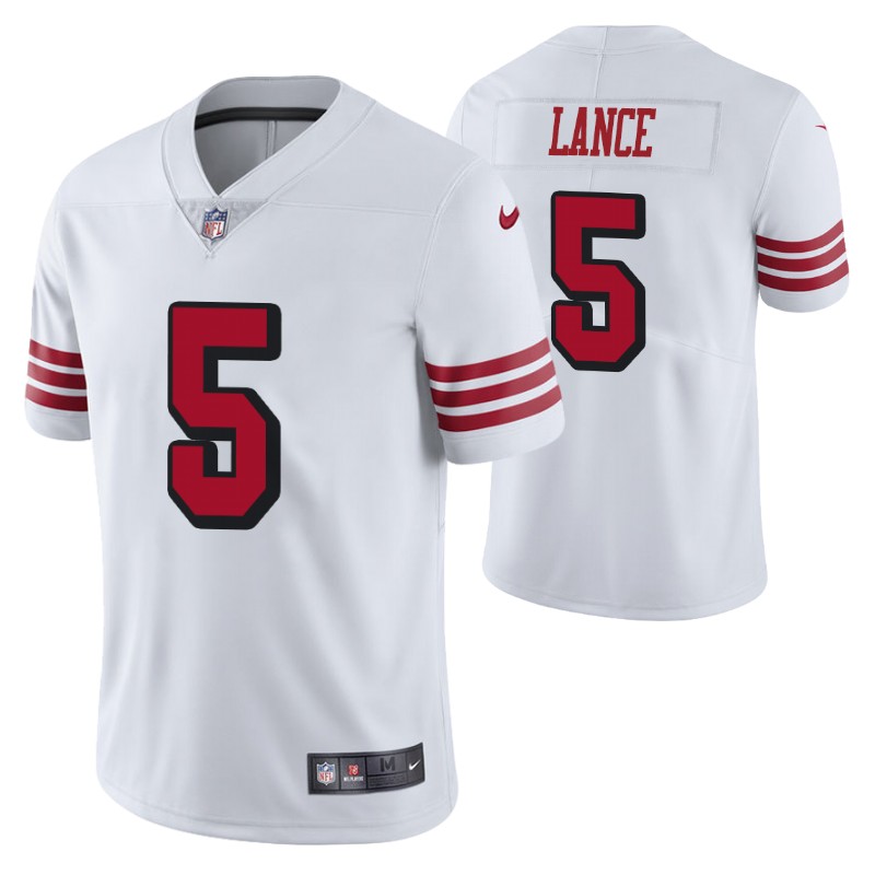 49ers trey lance 2021 nfl draft color rush limited jersey white men stitched