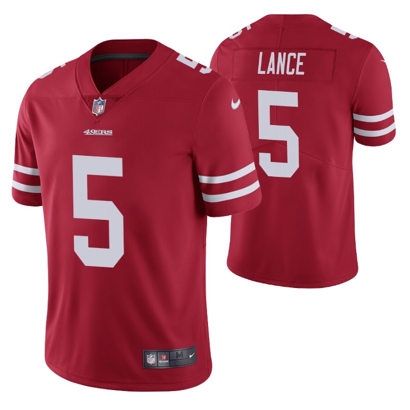49ers trey lance 2021 nfl draft game jersey scarlet men stitched