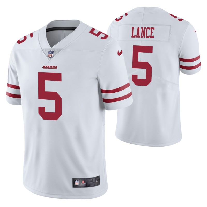 49ers trey lance 2021 nfl draft vapor limited jersey white men stitched