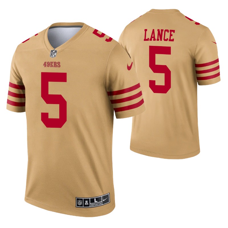 49ers trey lance inverted legend jersey gold stitched