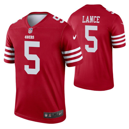 49ers trey lance jersey scarlet legend men's stitched