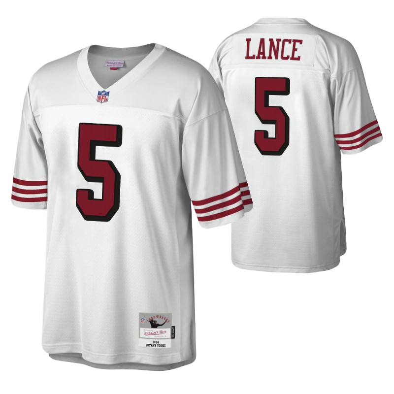 49ers trey lance legacy replica jersey white throwback stitched