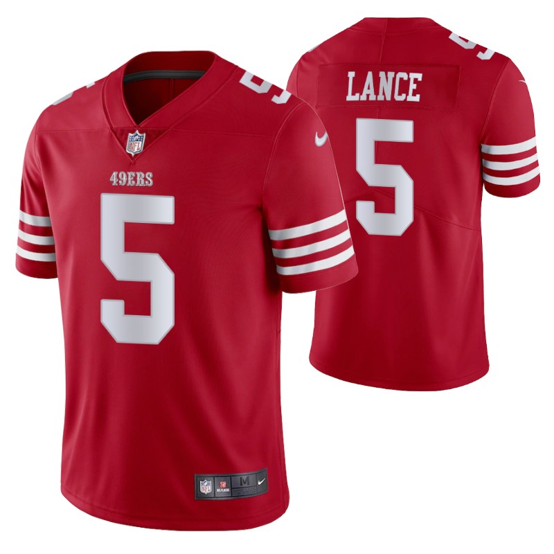 49ers trey lance vapor limited scarlet jersey men stitched