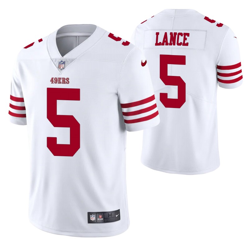 49ers trey lance vapor limited white jersey men stitched