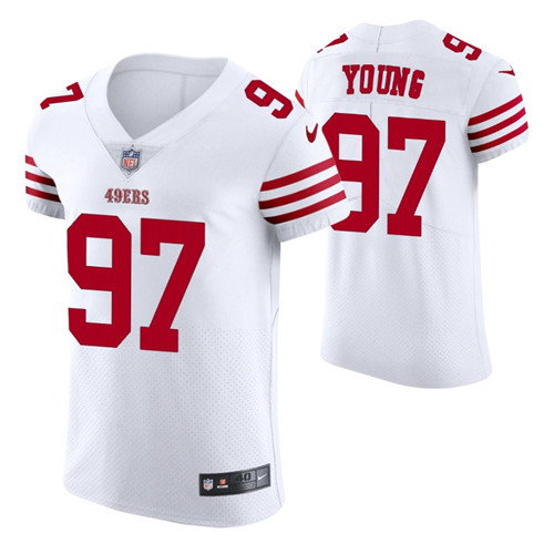 49ers white bryant young  vapor elite jersey stitched