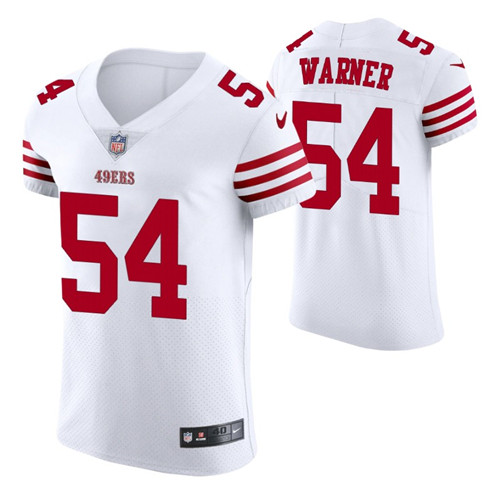 49ers white fred warner vapor elite jersey stitched