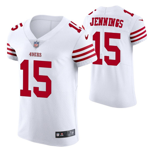 49ers white jauan jennings vapor elite jersey stitched