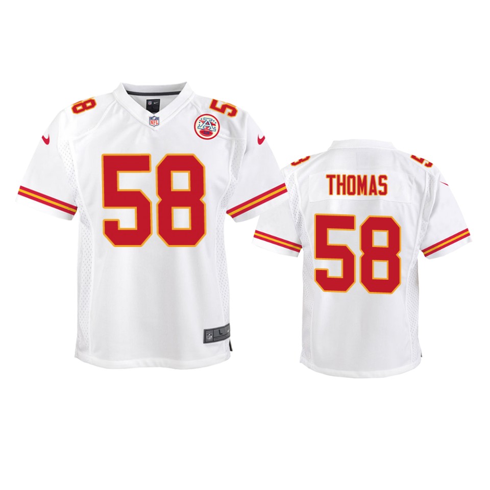 58 derrick thomas white game jersey