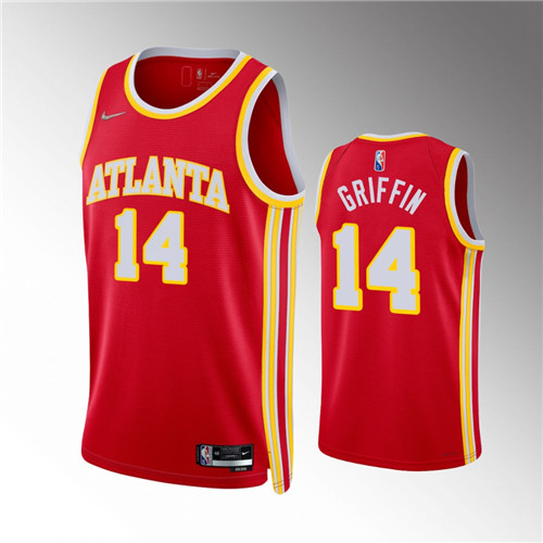 Atlanta Hawks AJ Griffin Icon Edition Red stitched Jersey #14