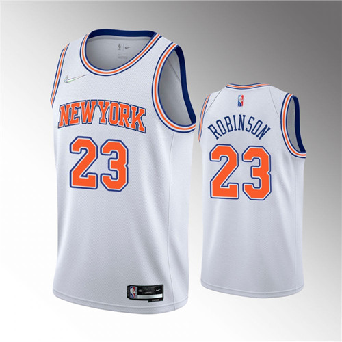 New York Knicks Mitchell Robinson Association White stitched Jersey #23