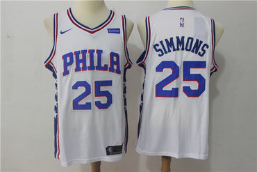 76ers 25 Ben Simmons White Nike Swingman Jersey