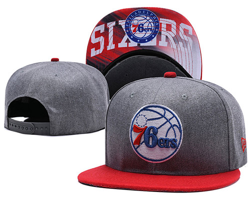 76ers Team Logo Black Red Adjustable Hat LH