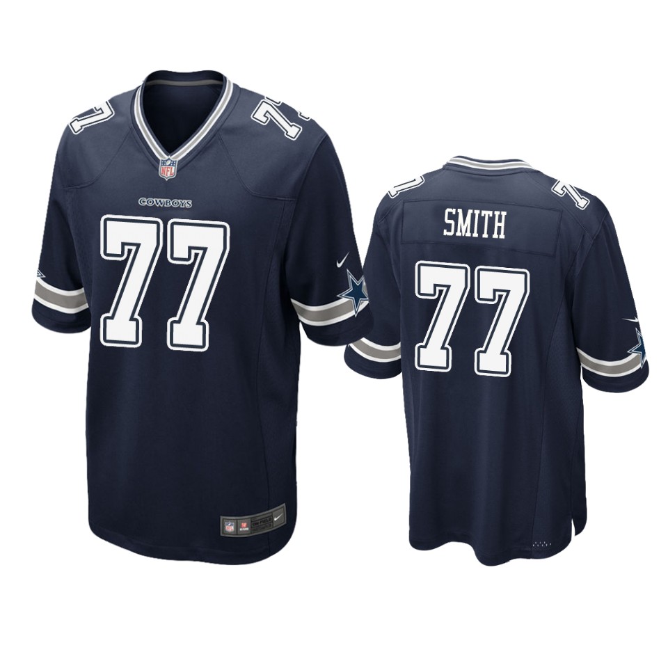 77 tyron smith navy game jersey