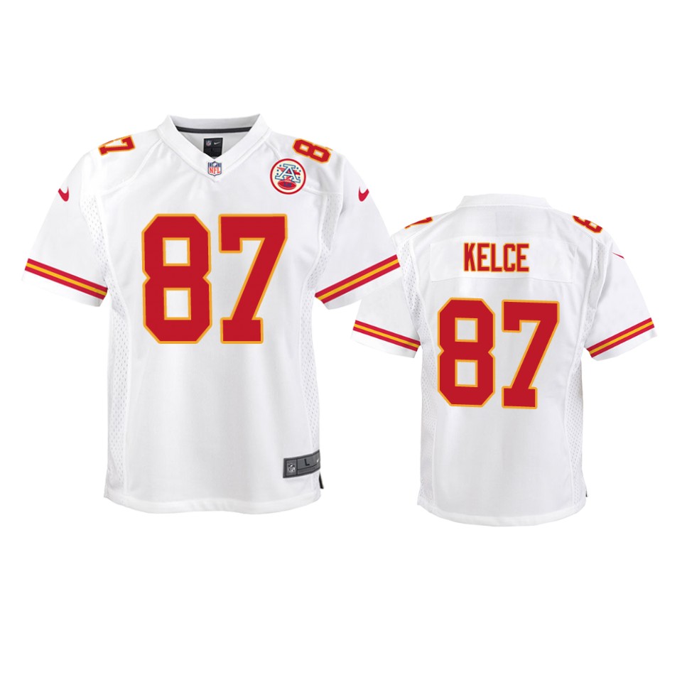 87 travis kelce white game jersey