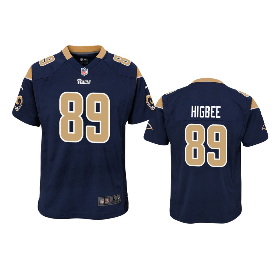 89 tyler higbee navy game jersey