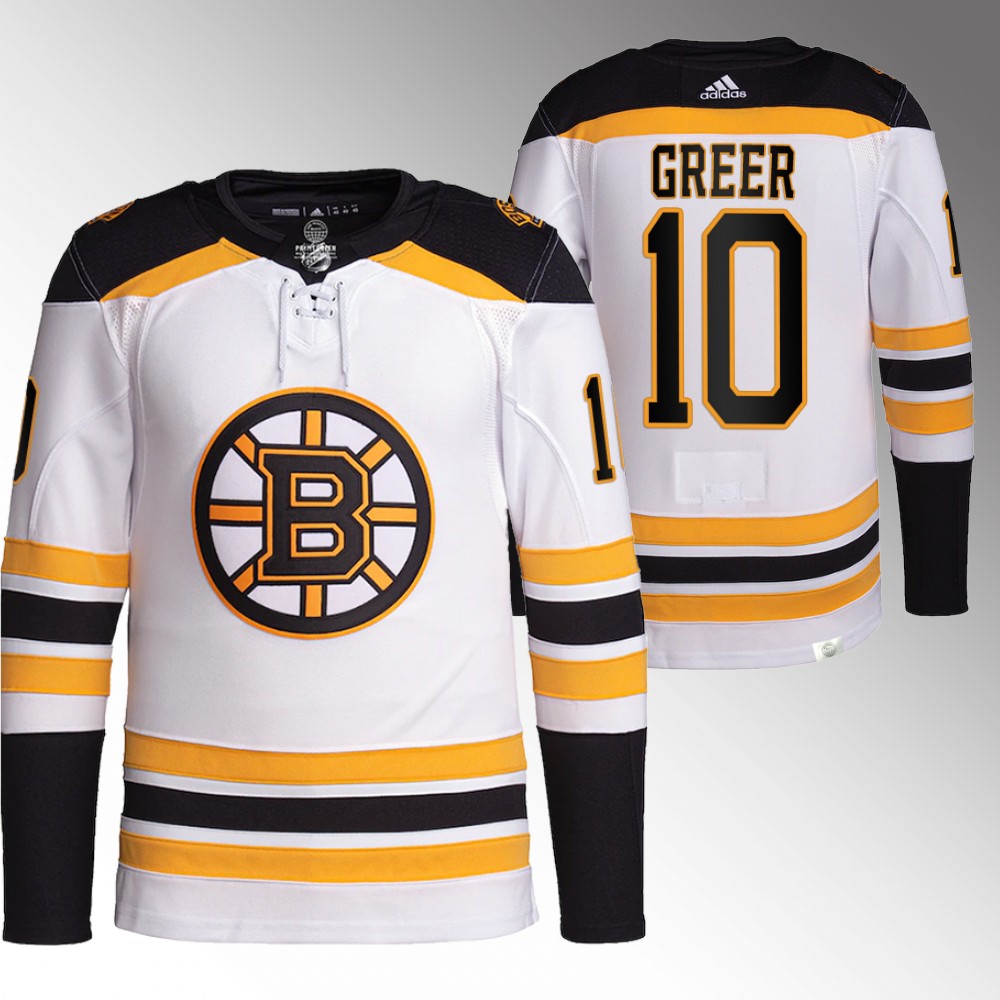 A.J. Greer Boston Bruins White Primegreen Away Jersey Stitched