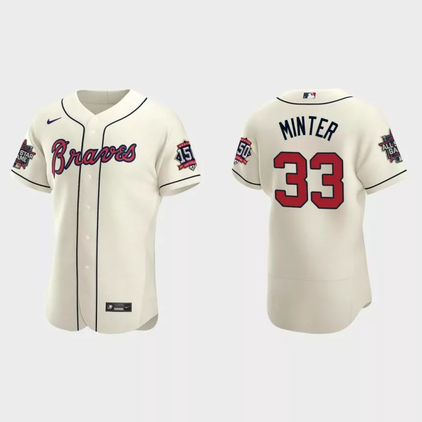 A.J. Minter #33 Atlanta Braves Authentic Alternate 2021 MLB All-Star Jersey – Cream