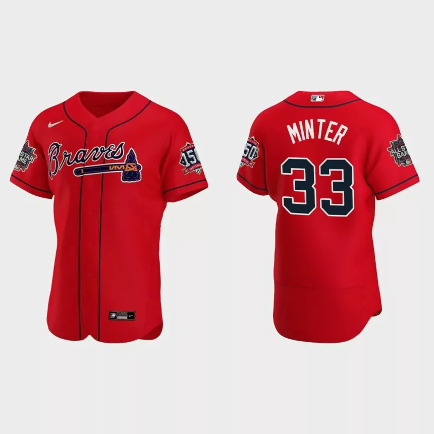 A.J. Minter #33 Atlanta Braves Authentic Alternate 2021 MLB All-Star Jersey – Red