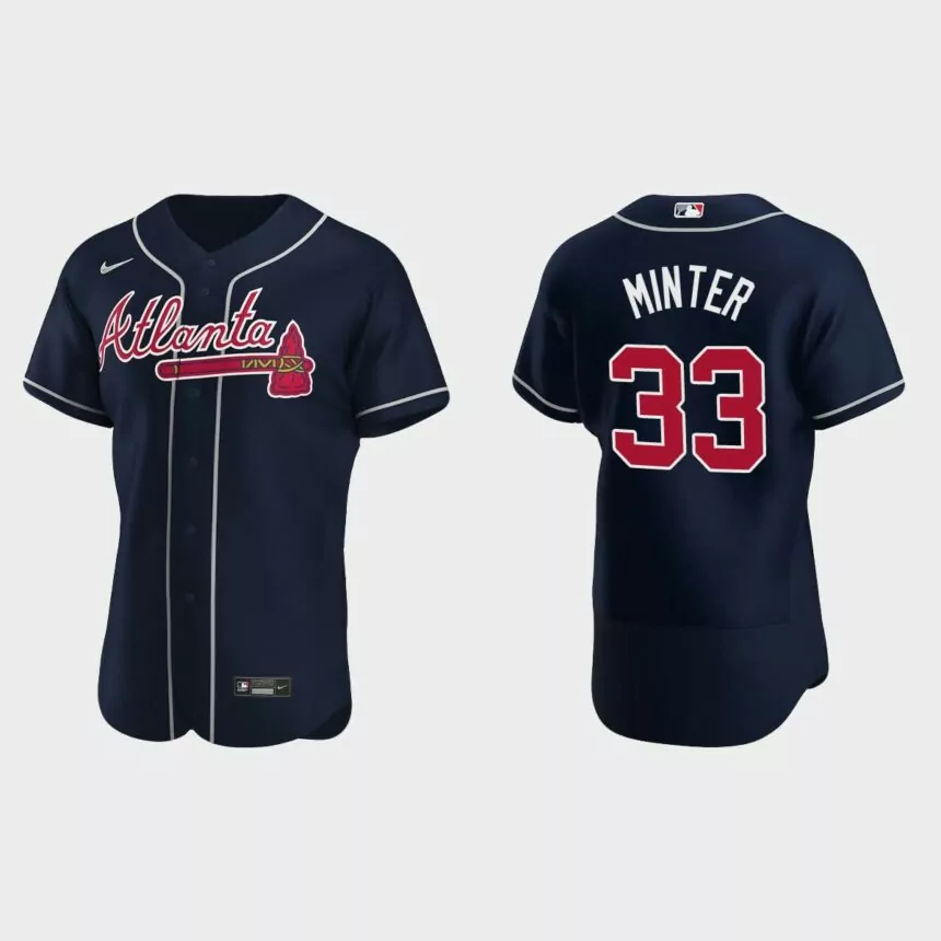 A.J. Minter #33 Atlanta Braves Authentic Alternate Jersey – Navy