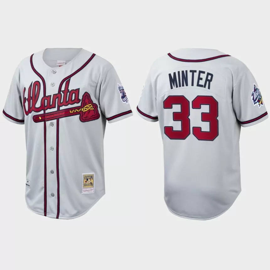 A.J. Minter Atlanta Braves Cooperstown Collection Authentic Jersey – White