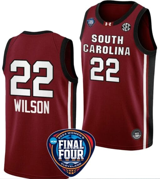 A’ja Wilson Jersey #22 South Carolina Gamecocks Basketball 2024 NCAA March Madness Final Four Garnet