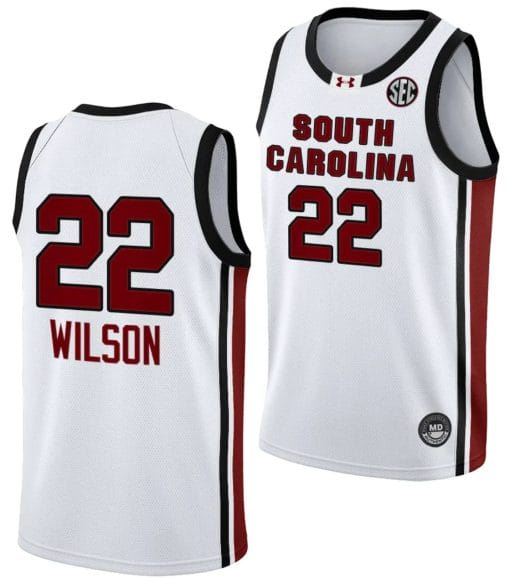 A’ja Wilson Jersey #22 South Carolina Gamecocks College Basketball 2023-24 White