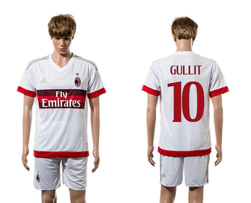 AC Milan #10 Gullit Away Soccer Club Jersey