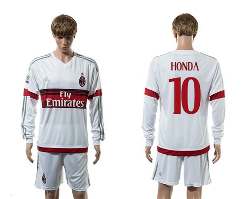 AC Milan #10 Honda Away Long Sleeves Soccer Club Jersey